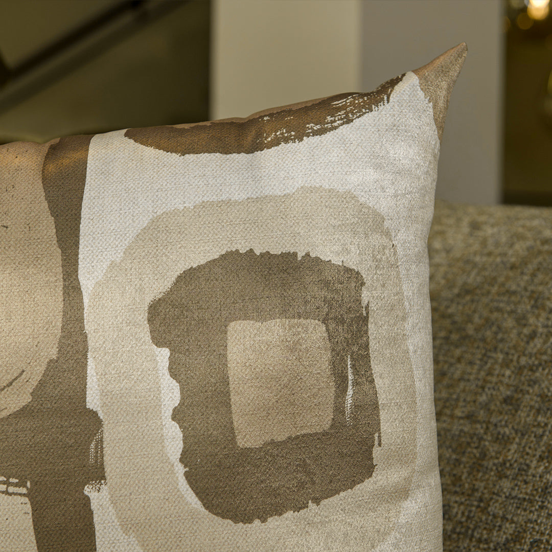 Capa Almofada Acetinada Bege e Off White Silk Home 50x50cm