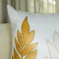 Capa Almofada Acetinada Folhas Branca e Amarela Silk Home 50x50cm