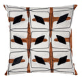 Capa Almofada Acetinada Bordada Preta e Terracota Silk Home 50x50cm