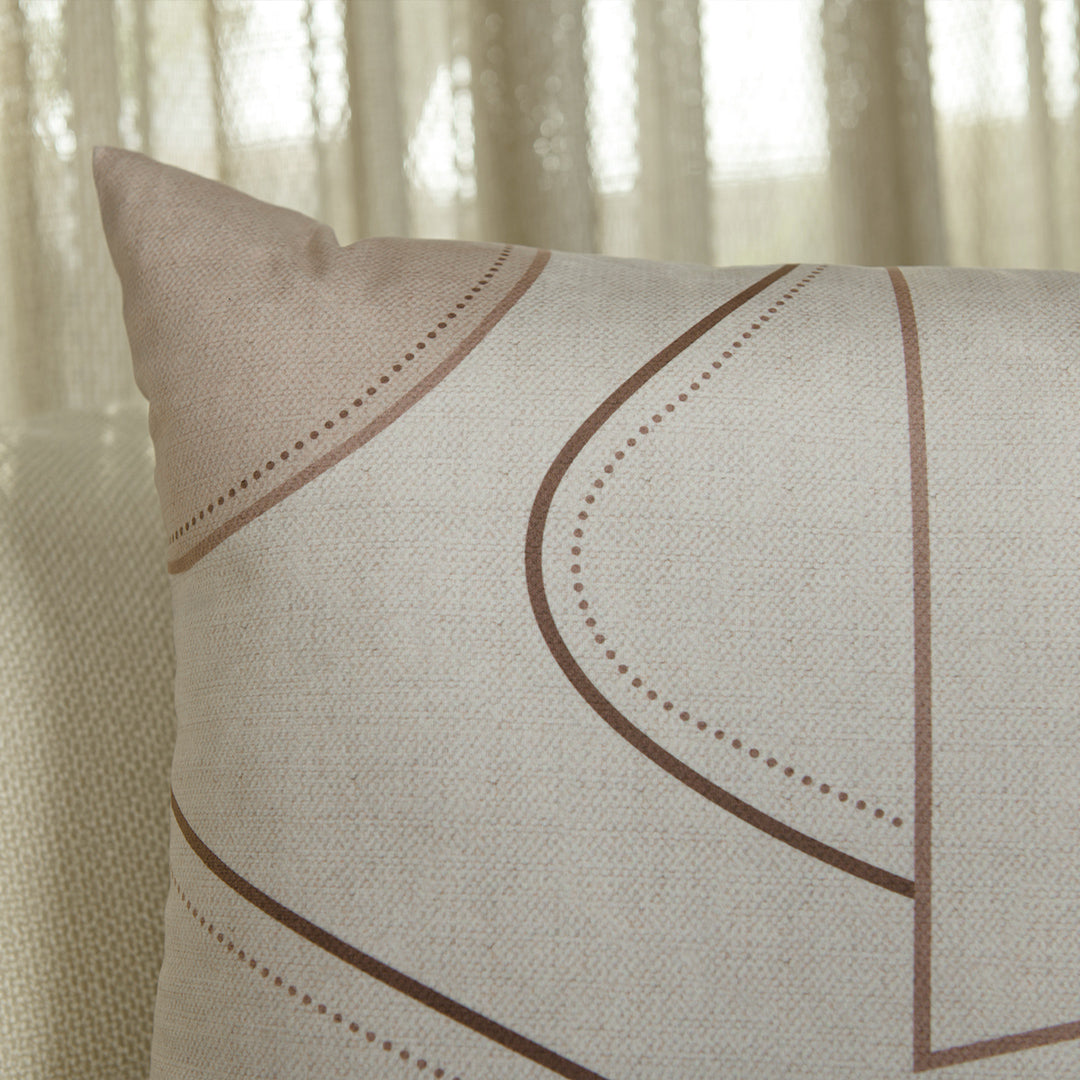 Capa Almofada Veludo Luxor Geométrica Branca e Bege 50x50cm