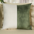 Capa Almofada Veludo Luxor Branca e Bege 50x50cm