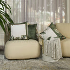 Capa Almofada Veludo Luxor Branca e Bege 50x50cm