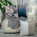 Capa Almofada Veludo Luxor Degradê Azul e Bege 50x50cm