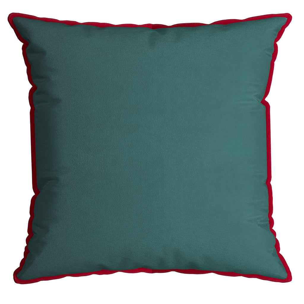 Capa Almofada Natalina Aveludada Lisa 43x43cm c/ Cordonê