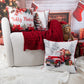 Capa Almofada Aveludada Flor de Natal Bico de Papagaio 43x43cm c/ Cordonê