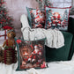 Capa Almofada Aveludada - Papai Noel Fabricando Presentes 43x43cm