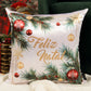 Capa Almofada Cetim Branco Champagne - Feliz Natal 43x43cm