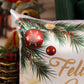 Capa Almofada Cetim Branco Champagne - Feliz Natal 43x43cm
