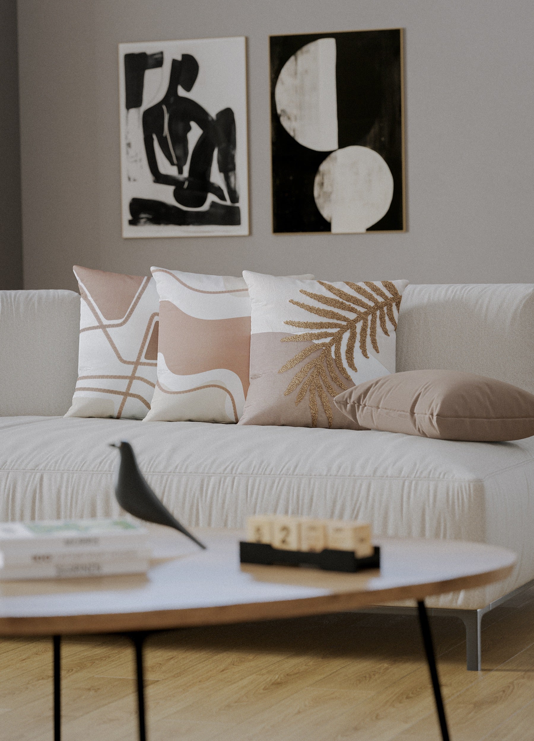 Capa Almofada Bordada Rústica Marrom Donatella 43x43cm