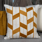 Capa Almofada cor Linho c/ Bordado Mostarda 50x50cm Concept