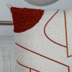 Capa Almofada cor Linho Bordada Boucle Terracota 50x50cm Concept