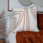 Capa Almofada cor Linho Bordada Terracota 50x50cm Concept