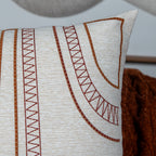 Capa Almofada cor Linho Bordada Terracota 50x50cm Concept