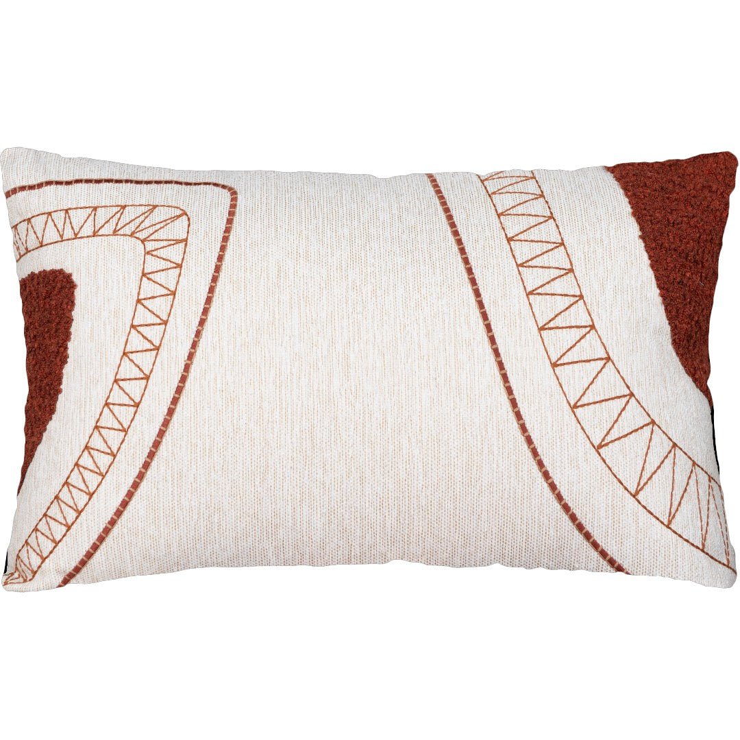 Capa Almofada cor Linho Bordada Boucle Terracota 35x55cm Concept