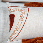 Capa Almofada cor Linho Bordada Boucle Terracota 35x55cm Concept