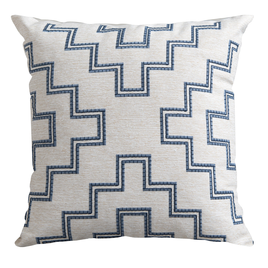 Capa Almofada cor Linho Bordada Azul Marinho 50x50cm Concept