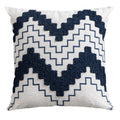 Capa Almofada cor Linho Bordada Boucle Azul 50x50cm Concept