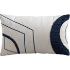 Capa Almofada cor Linho Bordada Boucle Azul 35x55cm Concept