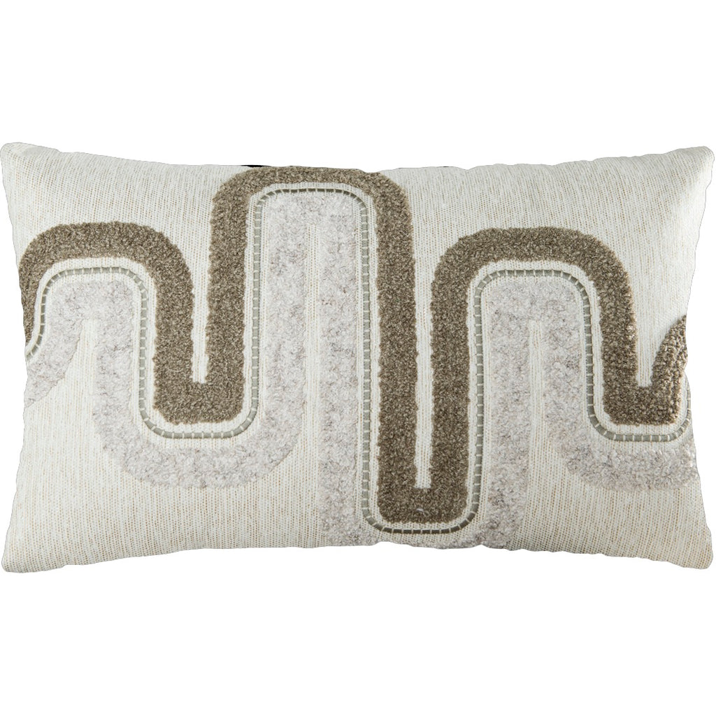 Capa Almofada cor Linho Bordado com Fio Boucle Castor 35x55cm Concept