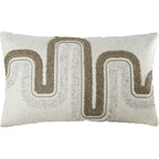 Capa Almofada cor Linho Bordado com Fio Boucle Castor 35x55cm Concept