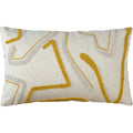 Capa Almofada cor Linho Bordado com Fio Boucle Amarelo 35x55cm Concept