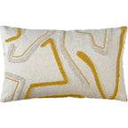 Capa Almofada cor Linho Bordado com Fio Boucle Amarelo 35x55cm Concept