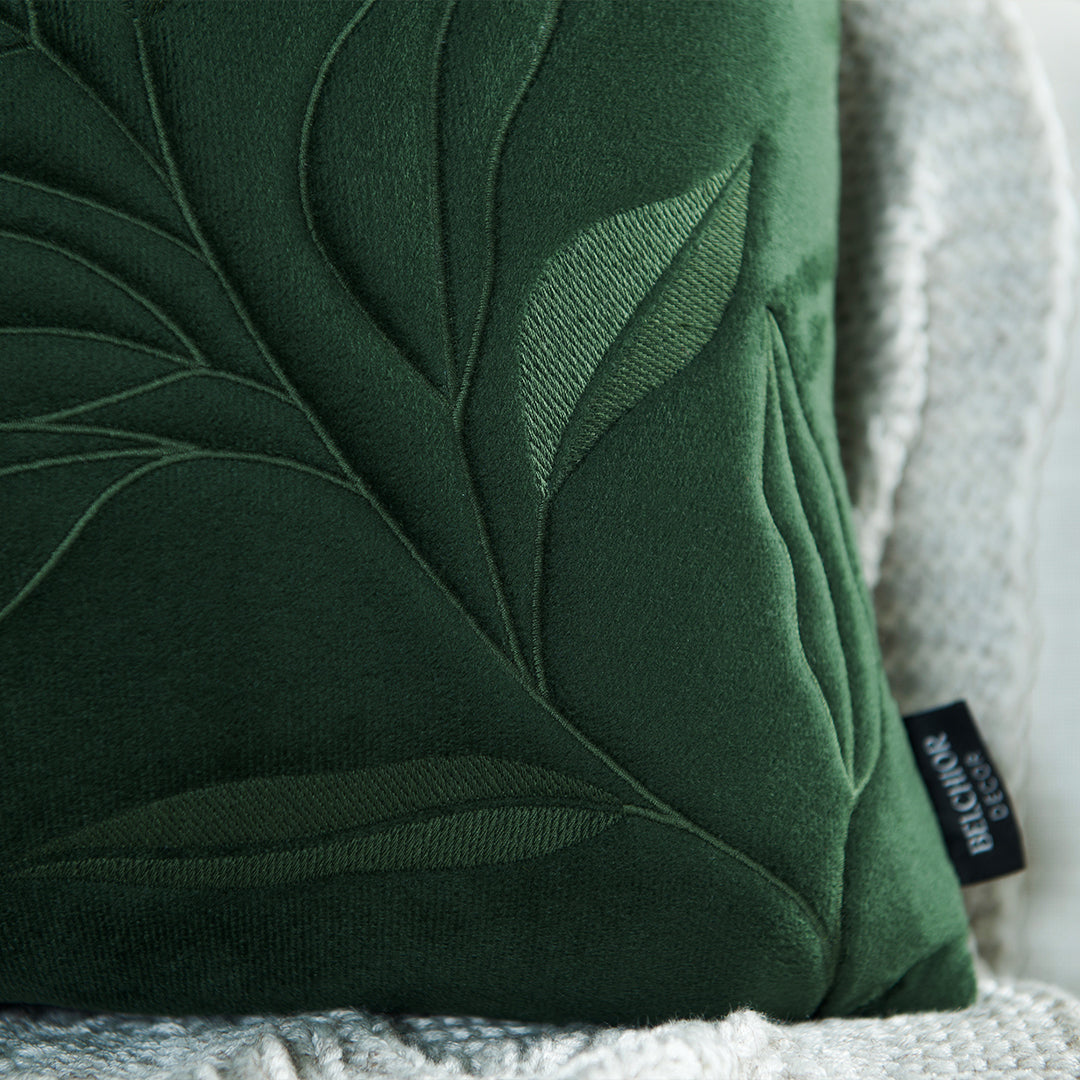 Capa Almofada Veludo Verde Bordado em 3D 35x55cm Concept