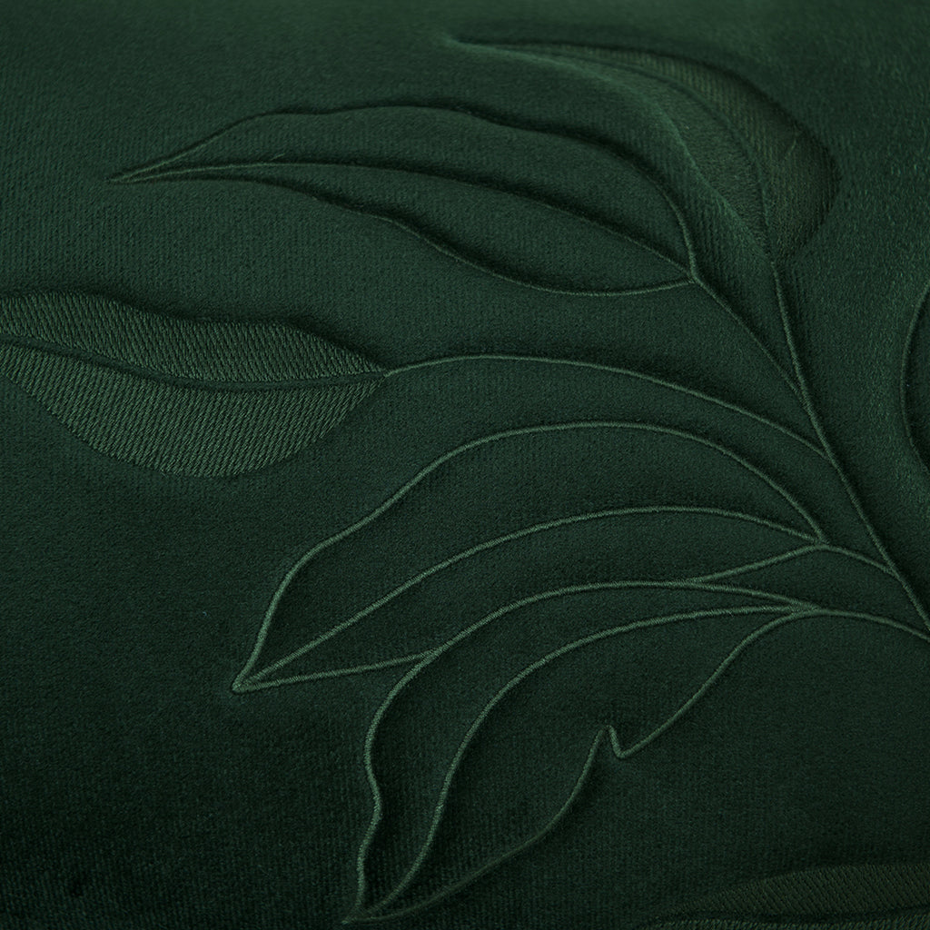 Capa Almofada Veludo Verde Bordado em 3D 35x55cm Concept
