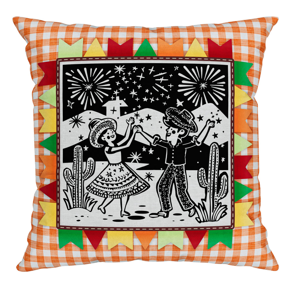 Kit 3 Capas de Almofada Aveludada São João em Cordel 43x43cm