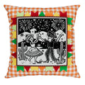 Capa Almofada Aveludada São João Casal e Bandeirolas em Cordel 43x43cm