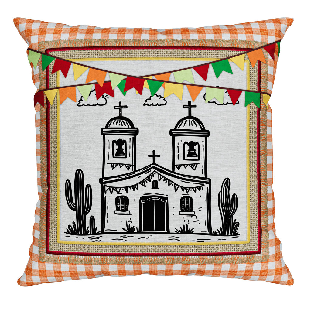Kit 3 Capas de Almofada Aveludada São João em Cordel 43x43cm