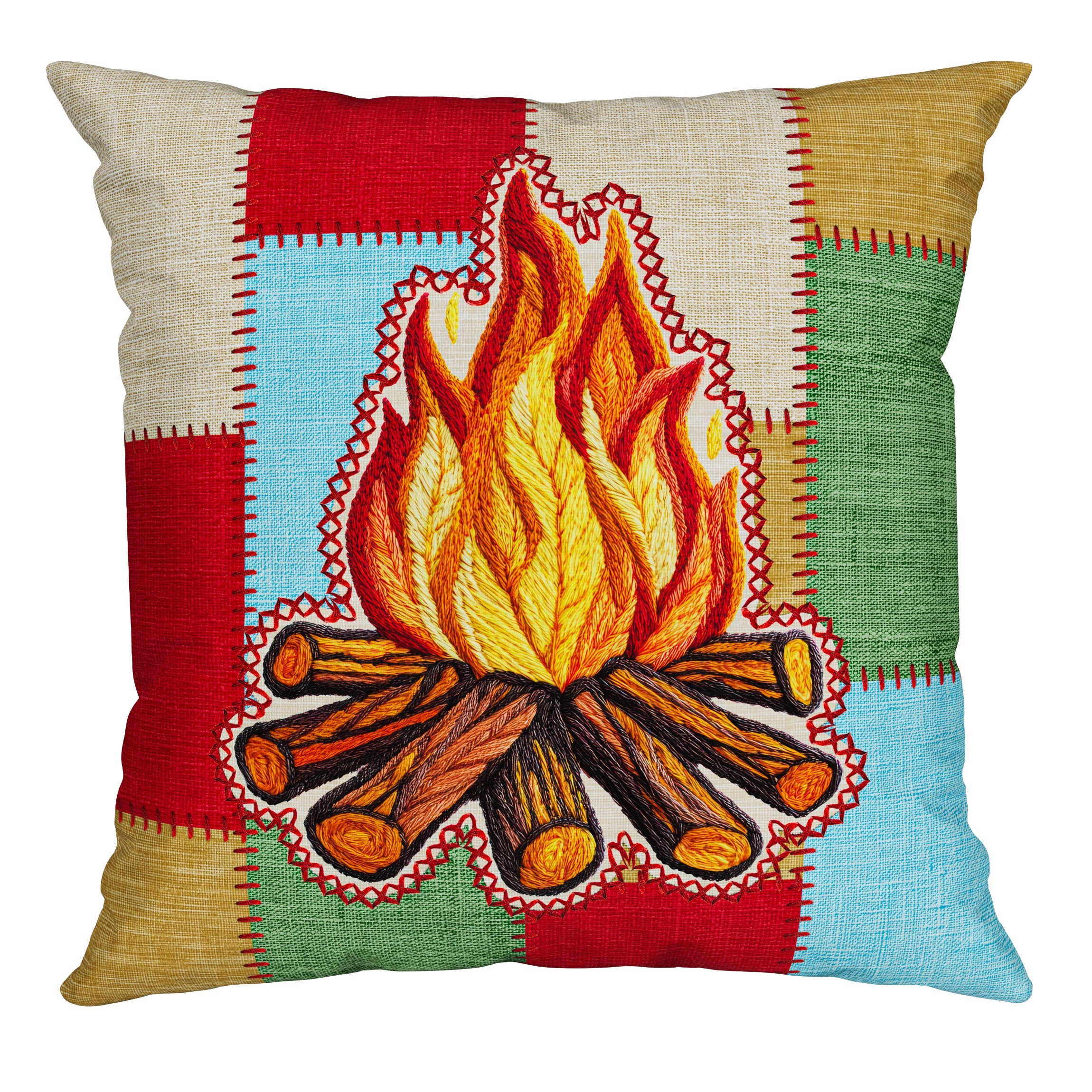 Capa Almofada Aveludada Fogueira de São João 43x43cm