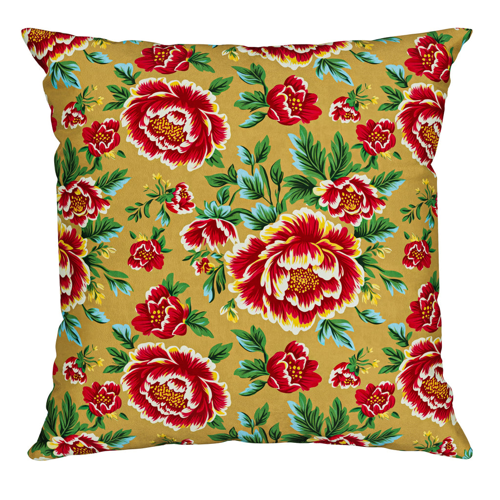Capa Almofada Aveludada São João Bandeirolas e Rosas 43x43cm