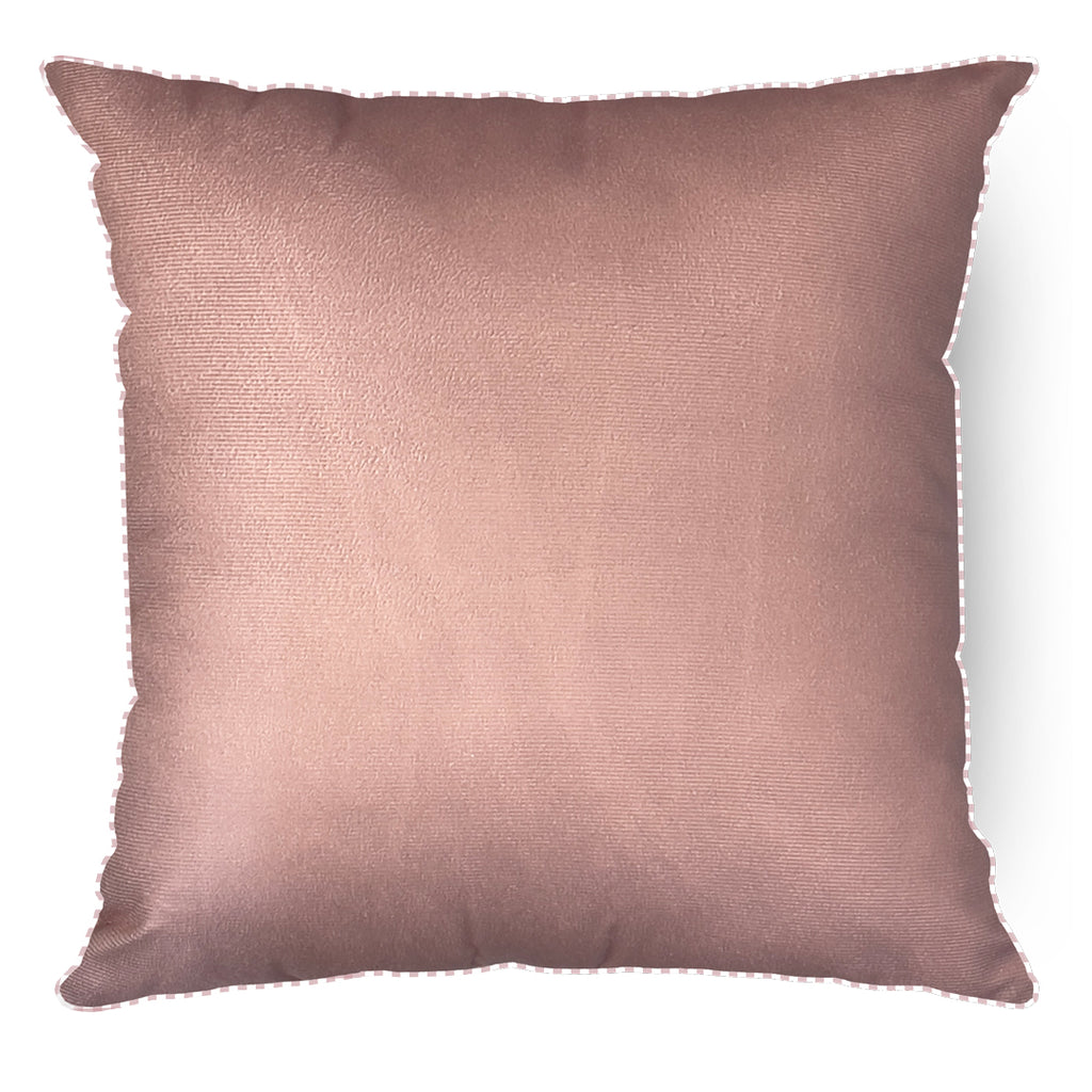 Capa Almofada Aveludada Páscoa Lisa Rosa c/ Cordonê 43x43cm