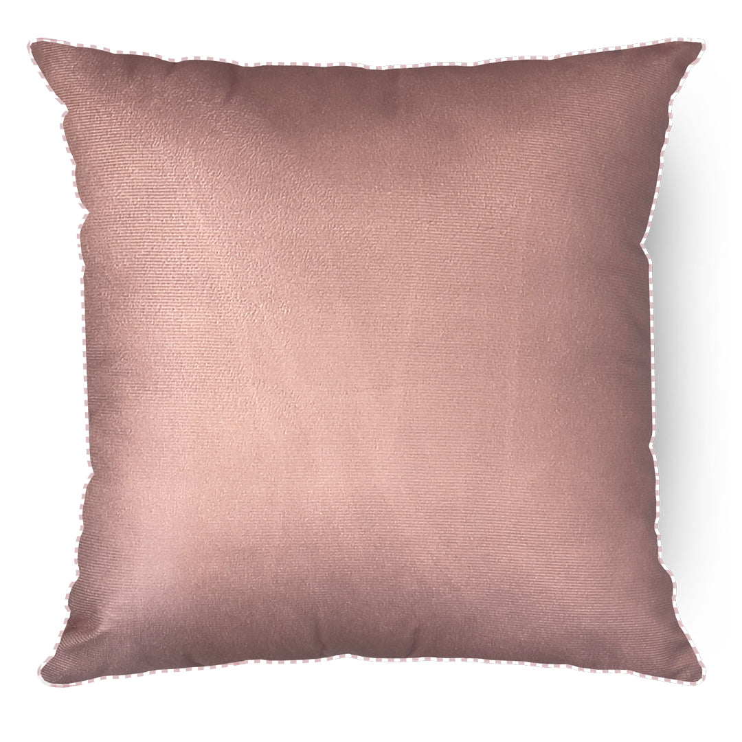 Capa Almofada Aveludada Páscoa Lisa Rosa c/ Cordonê 43x43cm
