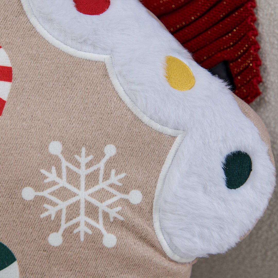 Almofada Pelúcia Casa de Doces Família Ginger Natal 54x46cm