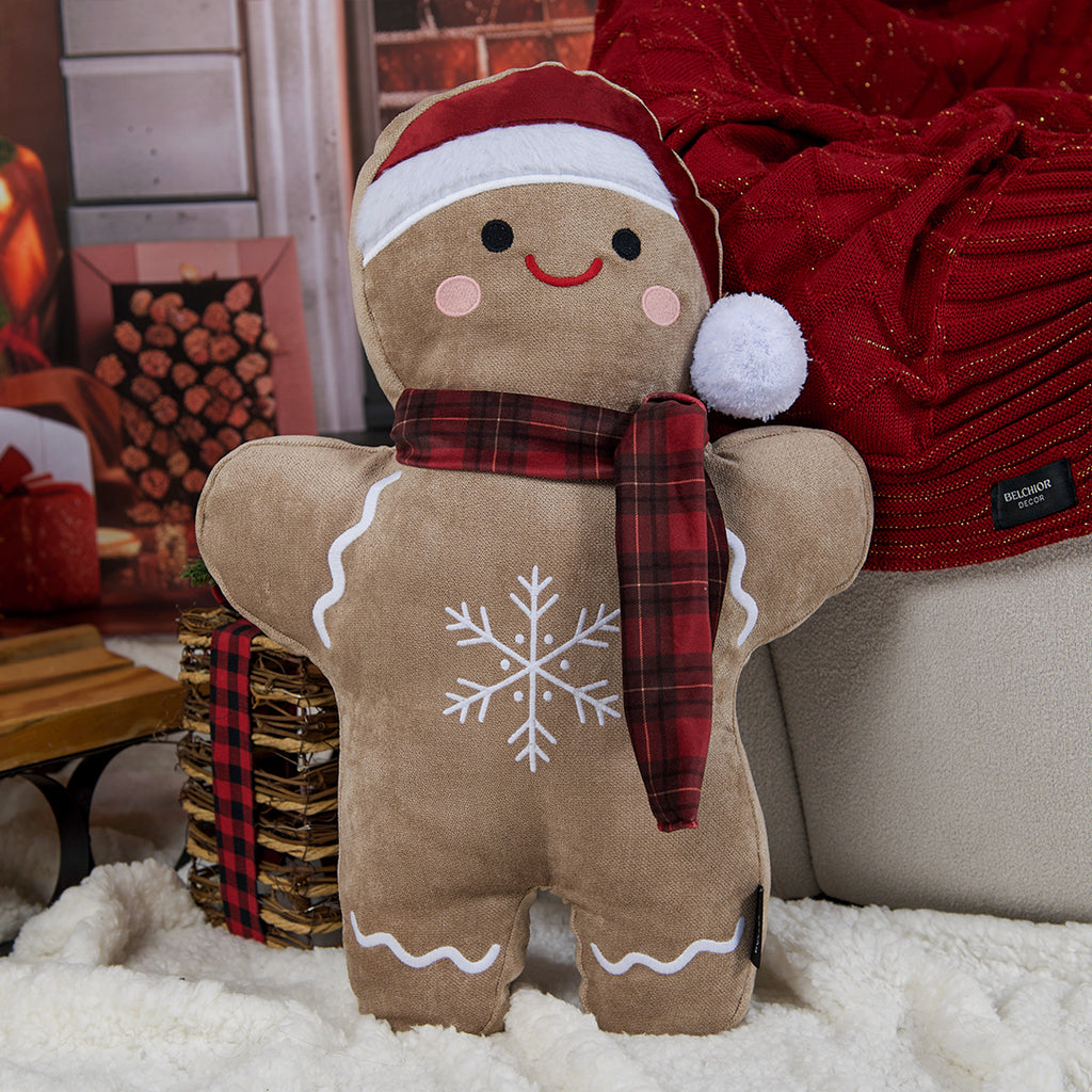 Almofada Pelúcia Biscoito de Gengibre 37x52cm GingerBell Natal