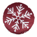 Almofada Veludo Floco de Neve Natal c/ Cordonê e Botão Central 43cm