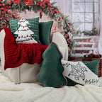 Almofada Veludo Árvore de Natal c/ Cordão de Bengala Doce 37x53cm