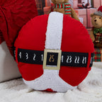 Almofada Aveludada Barriga do Papai Noel c/ Sherpa Pele de Carneiro 50cm