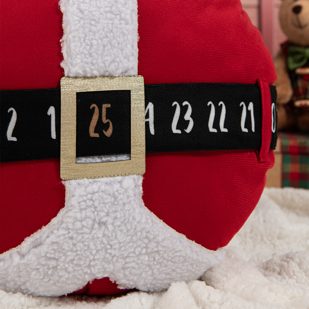 Almofada Aveludada Barriga do Papai Noel c/ Sherpa Pele de Carneiro 50cm