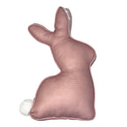Almofada Coelho da Páscoa Rosa com Cordonê / Bordado e Pompom 30x48cm