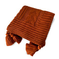 Manta Tricot Terracota 90x180 cm com Tassel - Trançada