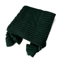 Manta Tricot Verde Esmeralda 90x180 cm com Tassel - Trançada