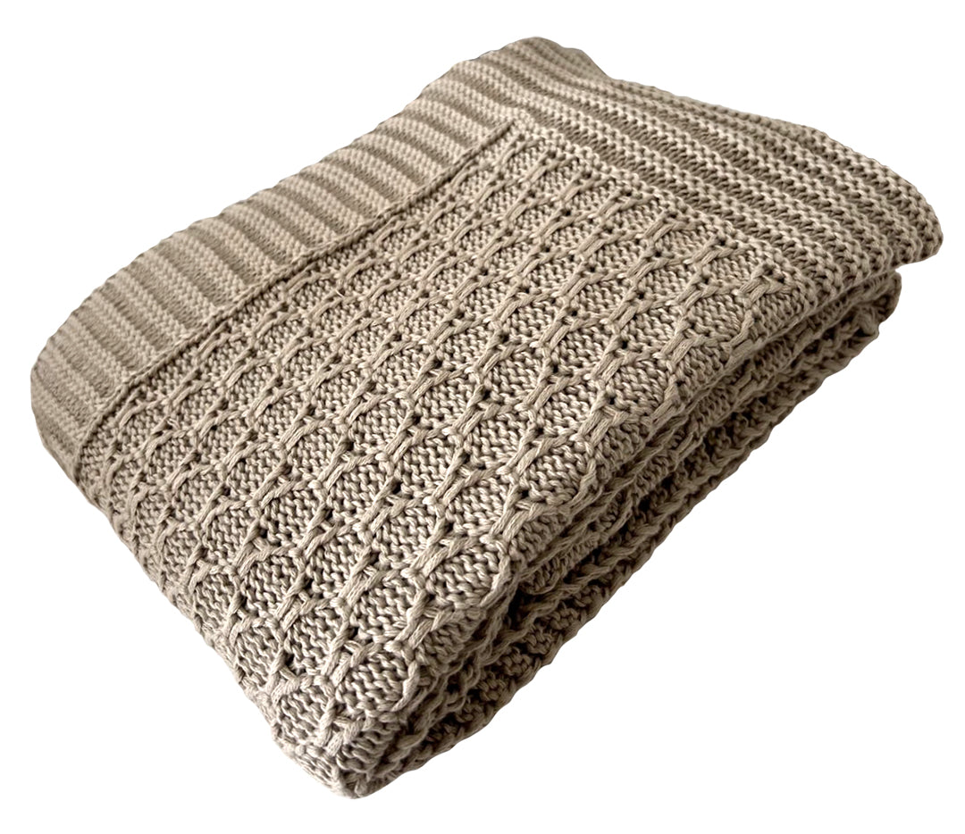 Manta Tricot Natural 90x180 cm - Colméia