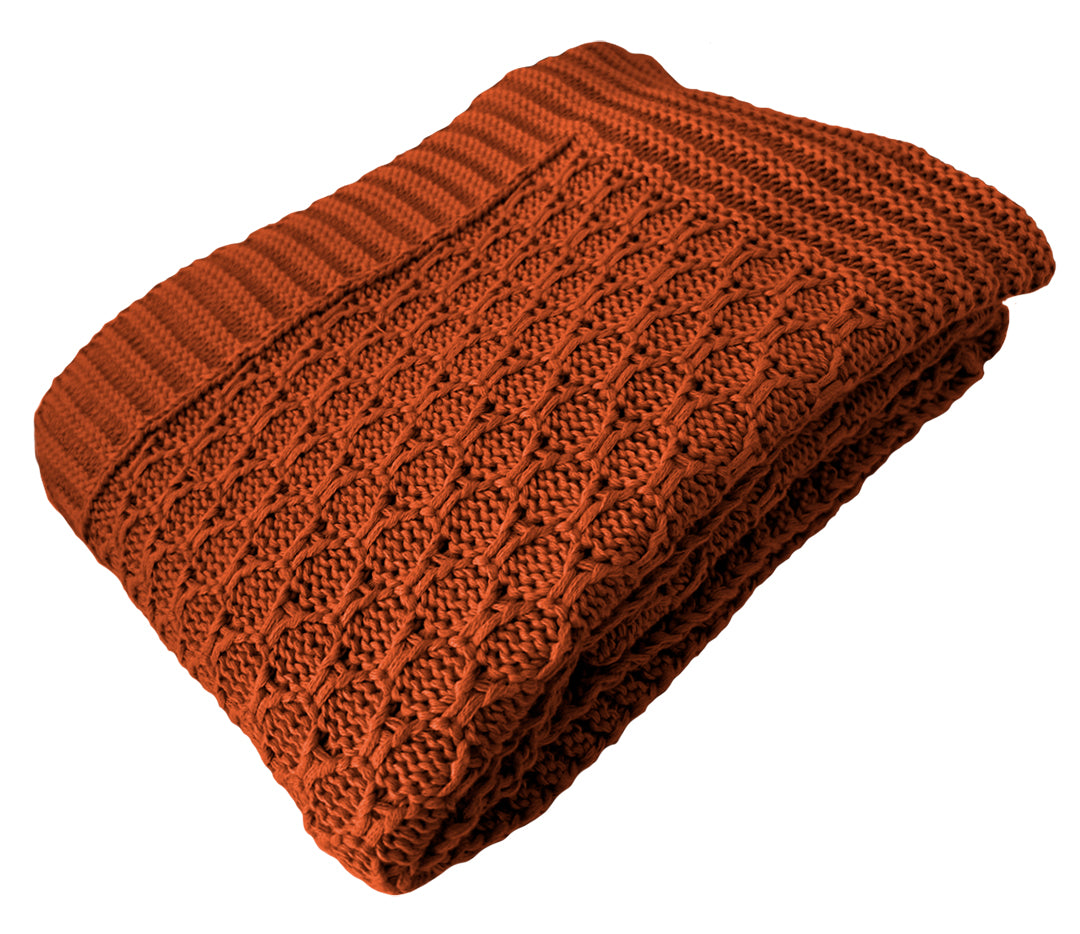Manta Tricot Terracota 90x180 cm - Colméia