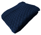 Manta Tricot Azul Marinho 90x180 cm - Colméia