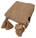 Manta Tricot Castor  90x180 cm com Tassel - Colméia