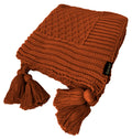 Manta Tricot Terracota  90x180 cm com Tassel - Colméia