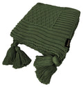Manta Tricot Verde Militar  90x180 cm com Tassel - Colméia